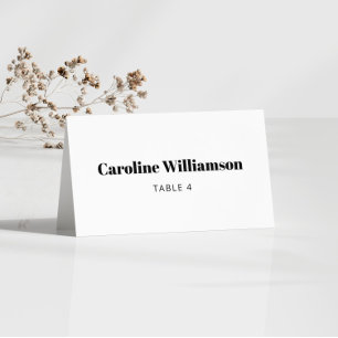 Gras Blanc Typographie Personnalisé Table Carte Pl
