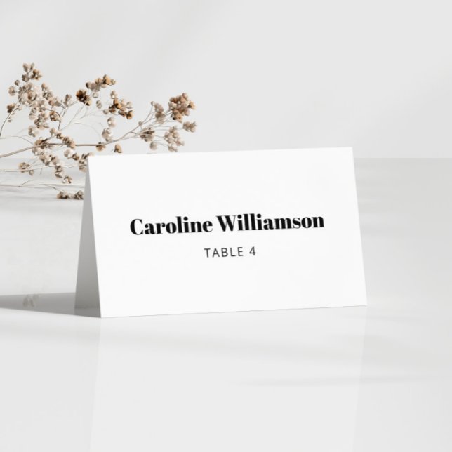 Gras Blanc Typographie Personnalisé Table Carte Pl (Créateur téléchargé)