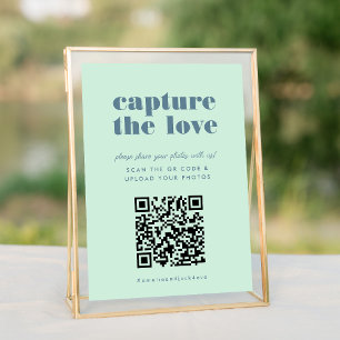 Gras bleu Capturez le Mariage Love QR Code