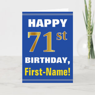 Gras, Bleu, Faux Or 71e anniversaire avec carte de