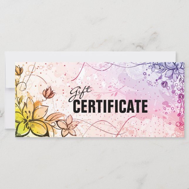Gras Bright Fun Tropical Flowers Rainbow Carte Cad (Devant)