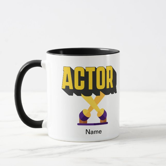 Gras brillant Actor Mug Actor Personnalisé (Gauche)