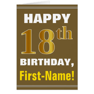 Gras, Brown, Faux Gold 18e anniversaire avec carte