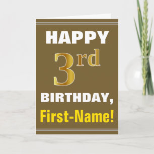 Gras, Brown, Faux Gold 3e anniversaire avec carte