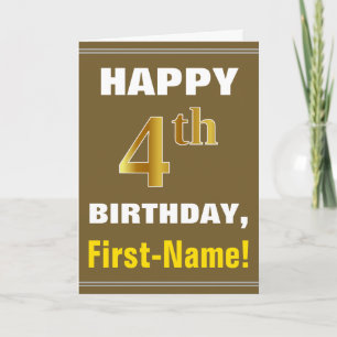 Gras, Brown, Faux Gold 4e anniversaire avec carte
