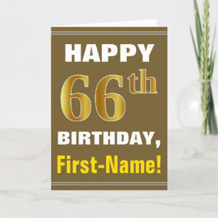 Gras, Brown, Faux Gold 66e anniversaire avec carte