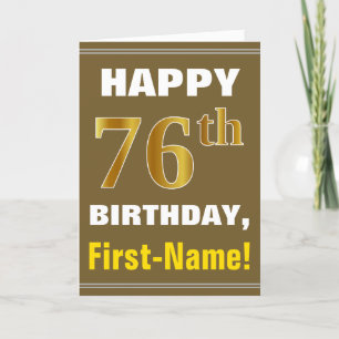 Gras, Brown, Faux Gold 76e anniversaire avec carte