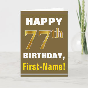 Gras, Brown, Faux Gold 77e anniversaire avec carte
