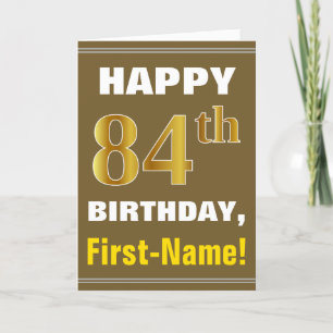 Gras, Brown, Faux Gold 84e anniversaire avec carte