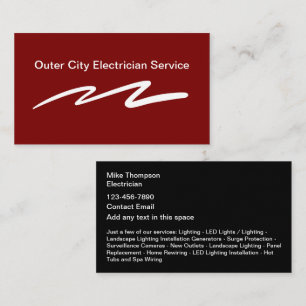 Gras Cartes de visite simples d'électricien