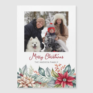 Gras Coloré Noël Poinsettias Photo de famille