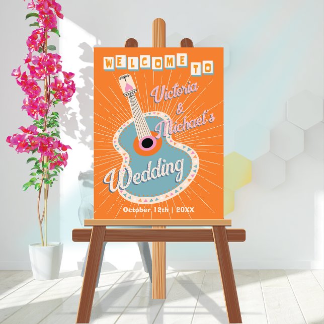 Gras Colorful Cowboy Western Guitar Affiche de bie (Créateur téléchargé)