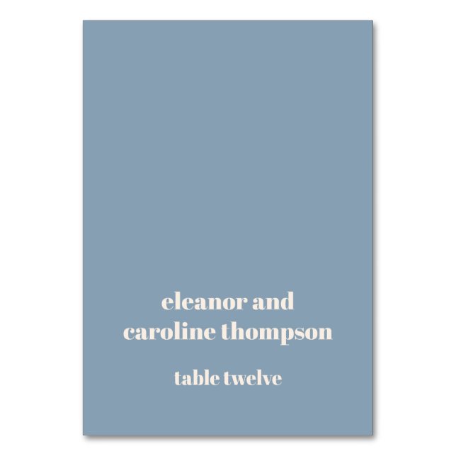 Gras Dusty Blue Retro Carte de lieu de mariage per (Par défaut)