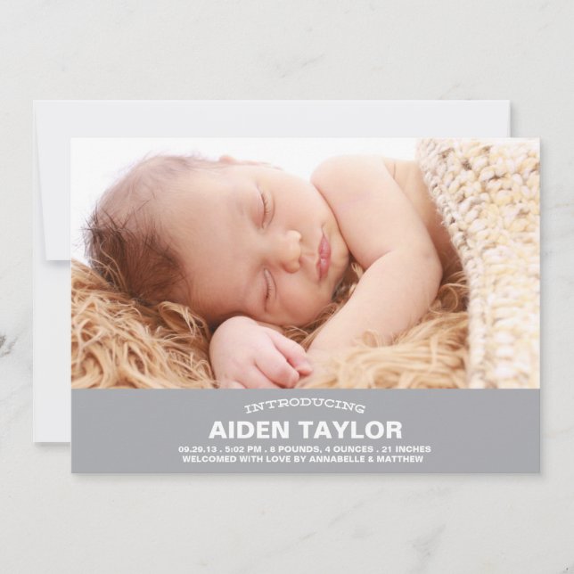 Gras Faire-part de naissance bébé (Devant)