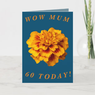 Gras Floral 60e Anniversaire Carte pour maman