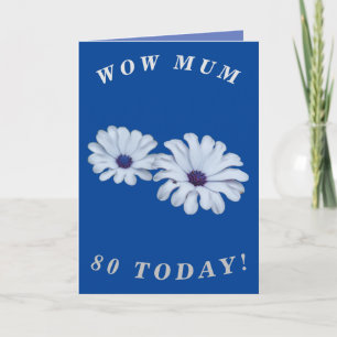 Gras Floral 80e Anniversaire Carte pour maman