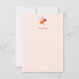 Gras Floral Poppy Merci Cartes
