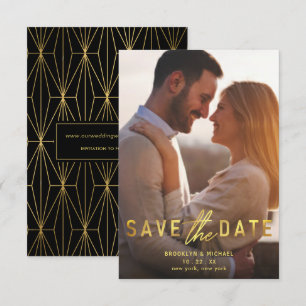 Gras Gold Enregistrer le Faire-part Mariage date