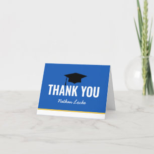 Gras Grad Royal Blue Graduation Carte de remerciem