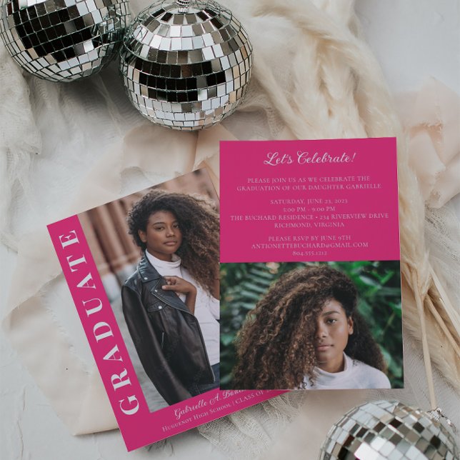 Gras Graduate Modern Photo Faire-part (Créateur téléchargé)