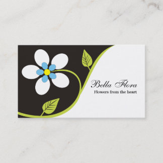 Gras grand carte de visite de fleurs blanches modè