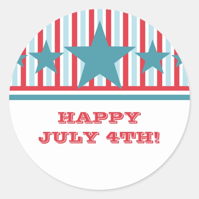 Gras Juillet 4 étoiles et Stripes Stickers (Devant)
