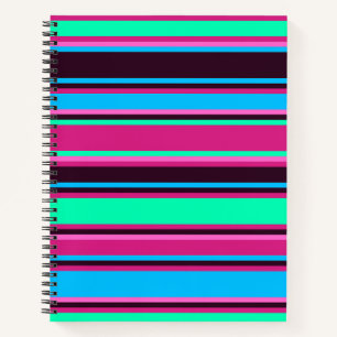 Gras Magenta, Aqua et Carnet Bleu rayé