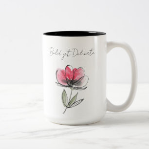 Gras mais délicate - Mug de gribouillis à fleurs r