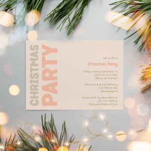 Gras moderne Coral Noël Fête Invitation