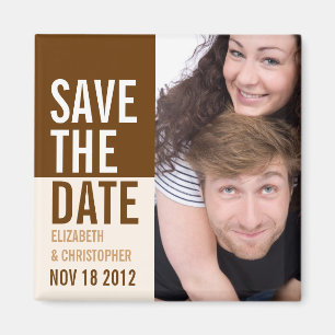 Gras Moderne Enregistrer la date Magnet photo