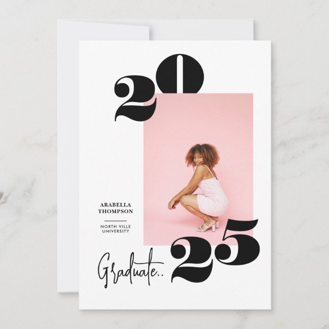 Gras & Moderne Faire-part de diplôme photo (Devant)