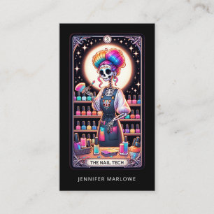 Gras Nail Tech Tarot Card Carte de visite noir