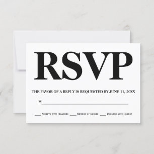 Gras noir, blanc typographie rayures mariage RSVP