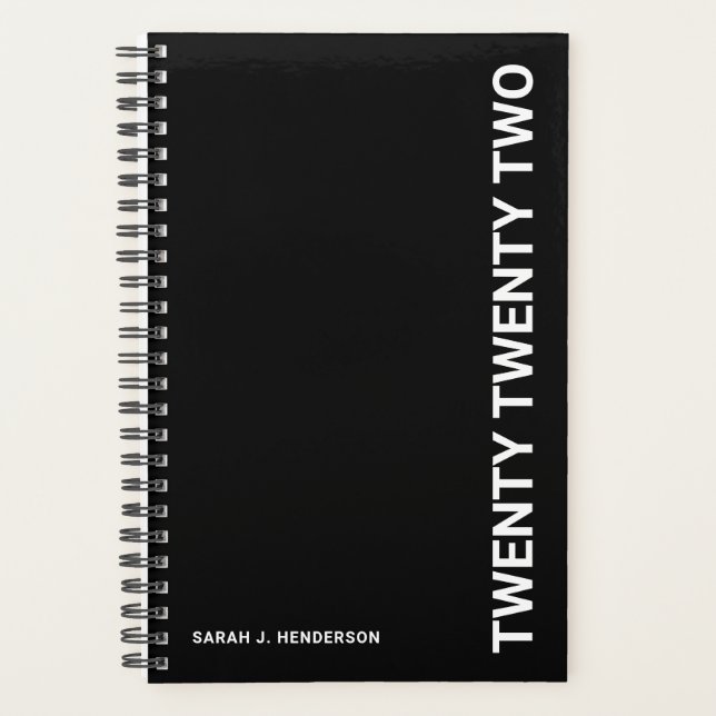 Gras Noir Blanc Typographie Semaine Mois Planifica (Devant)