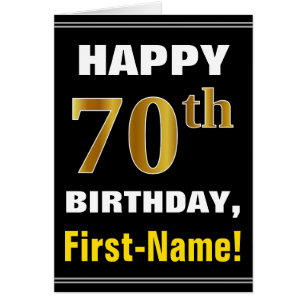 Gras, Noir, Faux Or 70e anniversaire avec carte de