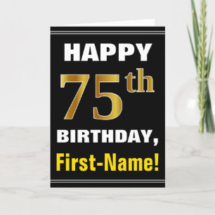 Gras, Noir, Faux Or 75e anniversaire avec carte de