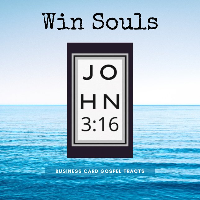 Gras Noir Jean 3:16 Carte de visite de la trace év (Business Card Gospel Tracts)