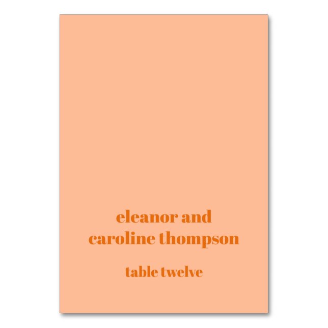 Gras Peach Orange Retro Carte de lieu de mariage p (Par défaut)