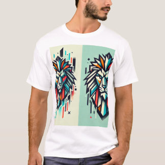 "Gras Roar : Sticker Lion géométrique T-Shirt - Ur