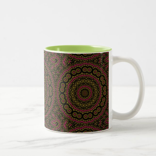 Gras rose et noir kaléidoscope MUG (Droit)