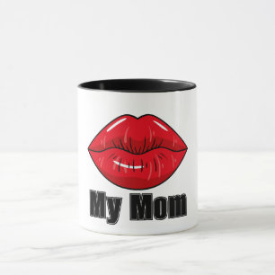 Gras Rouge lèvres Ma maman Mug Fun Cadeau élégant
