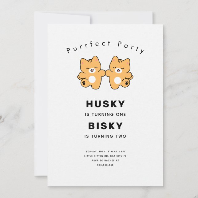 Gras Sans Serif	Gras Invitation | purrfect (Devant)