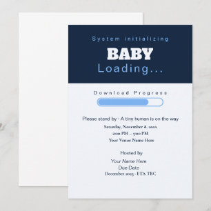 Gras Sans Serif Simple Invitation bébé en charge