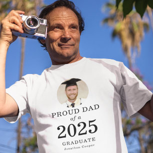 Gras Texte Photo Fier Papa de la T-shirt Graduate 
