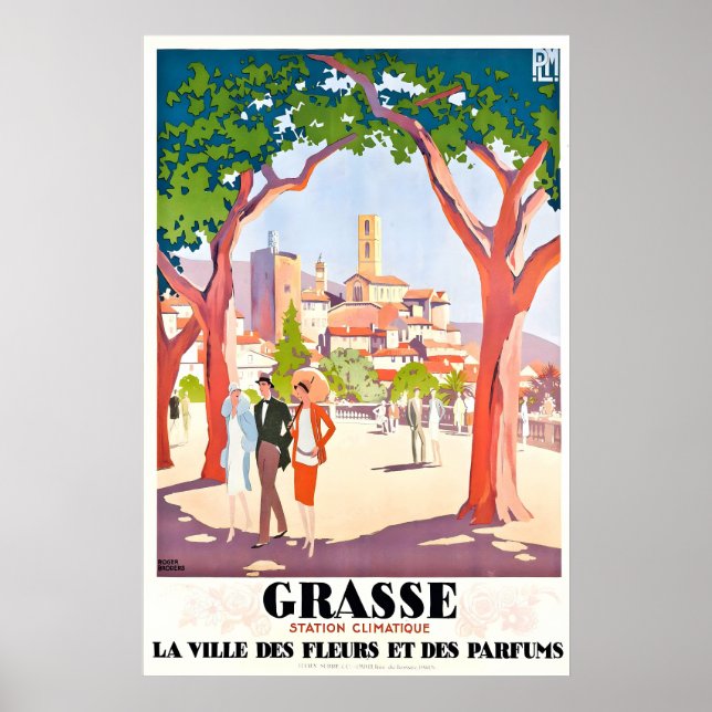 Grasse French Riviera France Affiche de voyage vin (Devant)