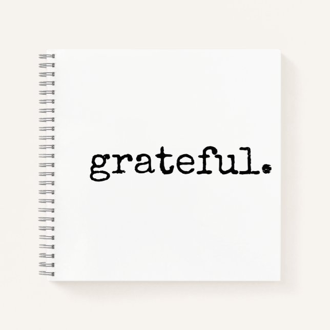Grateful Black White Minimal Journal de Gratitude (Devant)