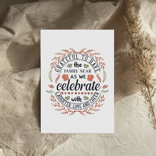 Grateful Family Celebrate Thanksgiving carte (Créateur téléchargé)