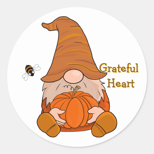 Grateful Heart Gnome Sticker (Devant)