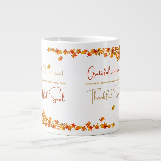 Grateful Heart Thankful Soul Mug – Minimal Fall  (Devant)
