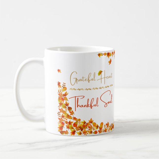 Grateful Heart Thankful Soul Mug – Minimal Fall  (Gauche)